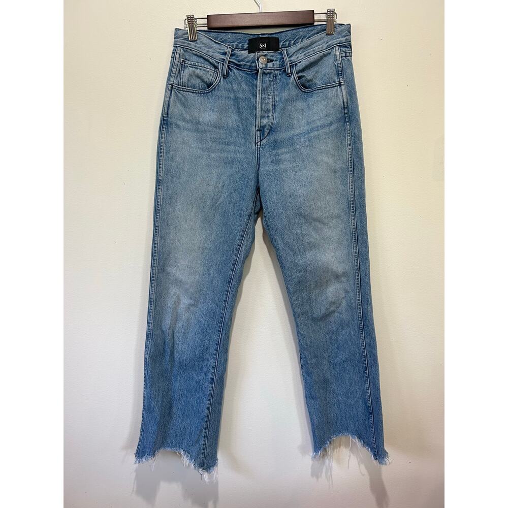 3x1 NYC jeans Shelter Austin Crop in color Byrd size 28 raw hem straight leg